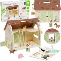 CLASSIC WORLD Puidust talumaja Vintage figuurikomplekt 17 tk.
