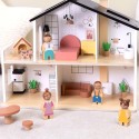 TOOKY TOY Puidust nukumaja koos tarvikute ja perekonnaga 20 osa