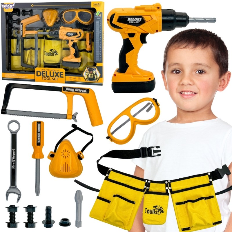 Little Handyman Tool Set Kaitseprillid Kruvikeeraja Tööriistarihm 16 tk.