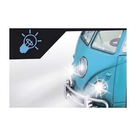Klassikaline surfibussiauto tulede ja heliga mudel 1:14