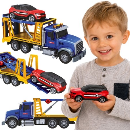 Puksiirauto transporter auto valguse heli skaalaga 1:14