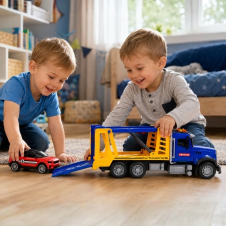 Puksiirauto transporter auto valguse heli skaalaga 1:14