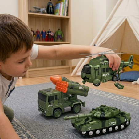 Sõjaväesõidukikomplekt tankikopteriga, 4 tk, mõõtkava 1:20