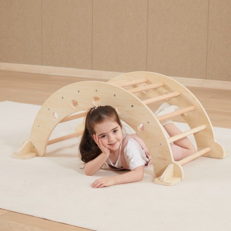 Puidust Montessori naturaalne kaar kiik