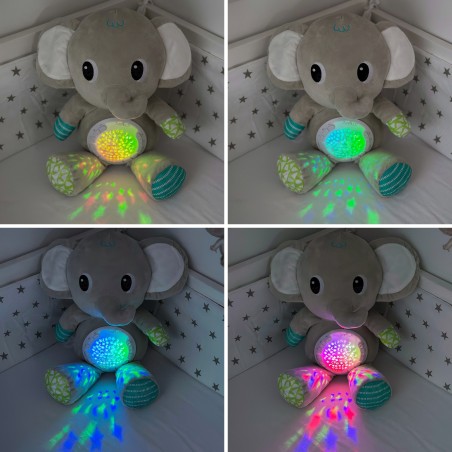 BABY Elevandi kaisukas projektori ja rahustavate helidega 12 meloodiat