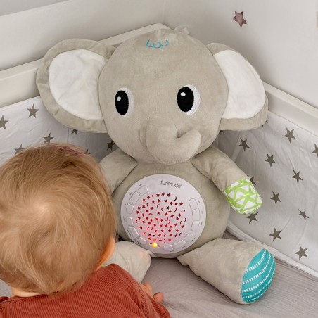 BABY Elevandi kaisukas projektori ja rahustavate helidega 12 meloodiat
