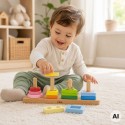 Puidust geomeetriline sorteerija labürint