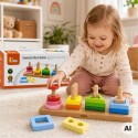 Puidust geomeetriline sorteerija labürint
