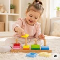 Puidust geomeetriline sorteerija labürint