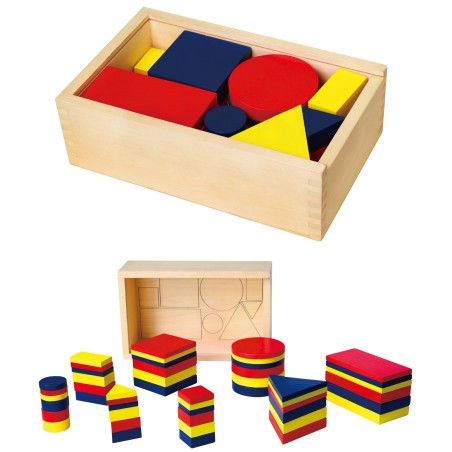 Puidust Dienes plokid geomeetrilised figuurid Montessori