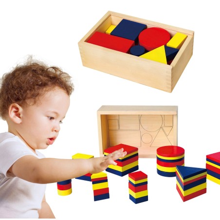 Puidust Dienes plokid geomeetrilised figuurid Montessori
