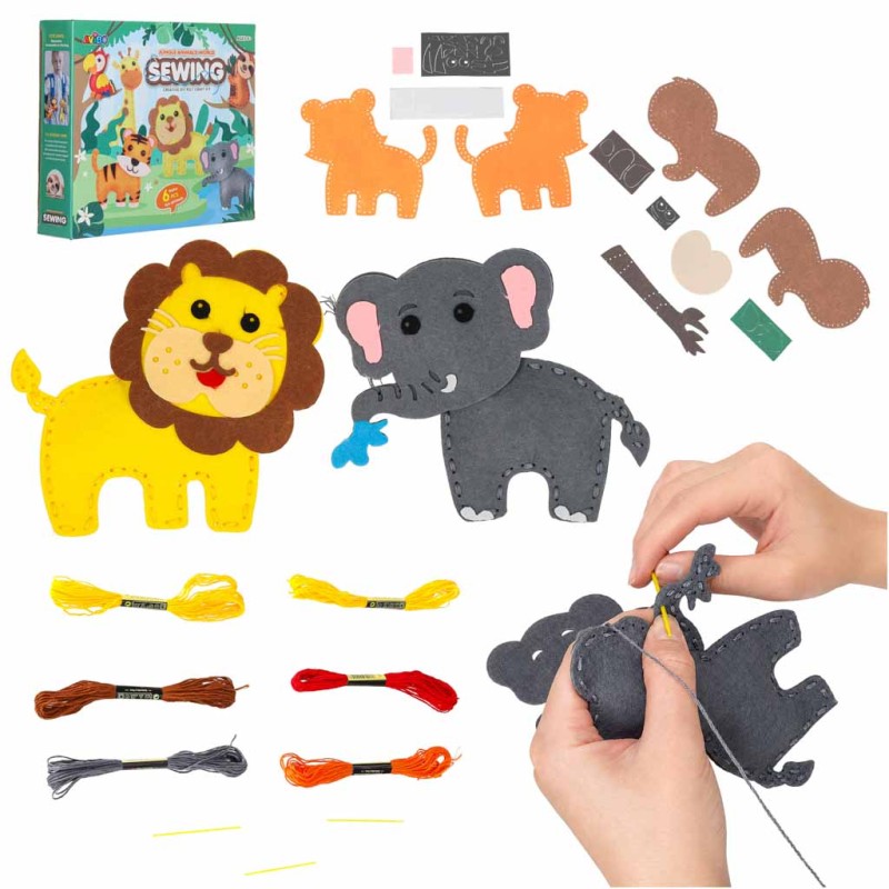 Loomadega tikandi õmbluskomplekt, 6 osa