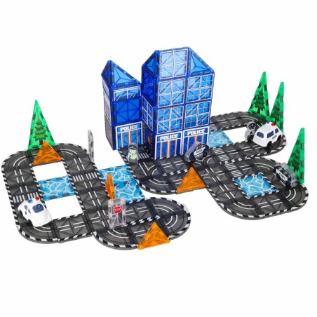Magnetilised ehitusklotsid 3D politseiautod 91 osa