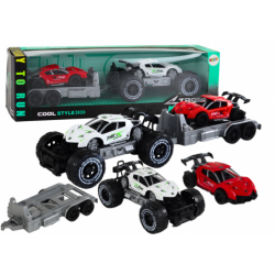 Komplekt: valge maastikuauto, punane sportauto,...