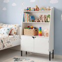 Puidust Montessori-stiilis lasteriiul, 3 avatud sektsiooni ja 2 ust, 80 x 30 x 121 cm, valge