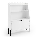 Puidust Montessori-stiilis lasteriiul, 3 avatud sektsiooni ja 2 ust, 80 x 30 x 121 cm, valge