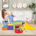6-osalised vahtplastist ronimisplokid Pehme mänguline ronimine väikelastele koos tunneliga-Multivärviga