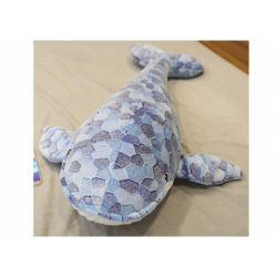 Plush Whale Mascot Grey 90 cm