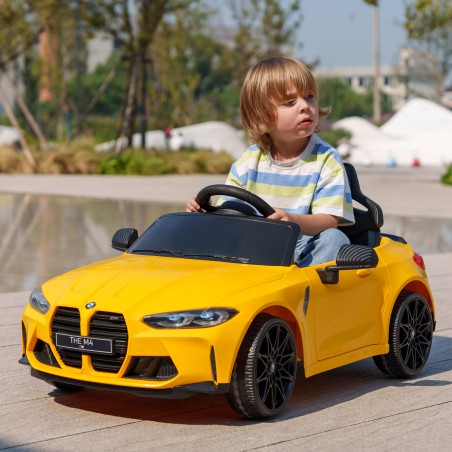Elektriline lasteauto BMW M4 puldi, heli ja tuledega, kollane