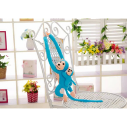 Mascot Plush Monkey with Baby, sinine 70 cm