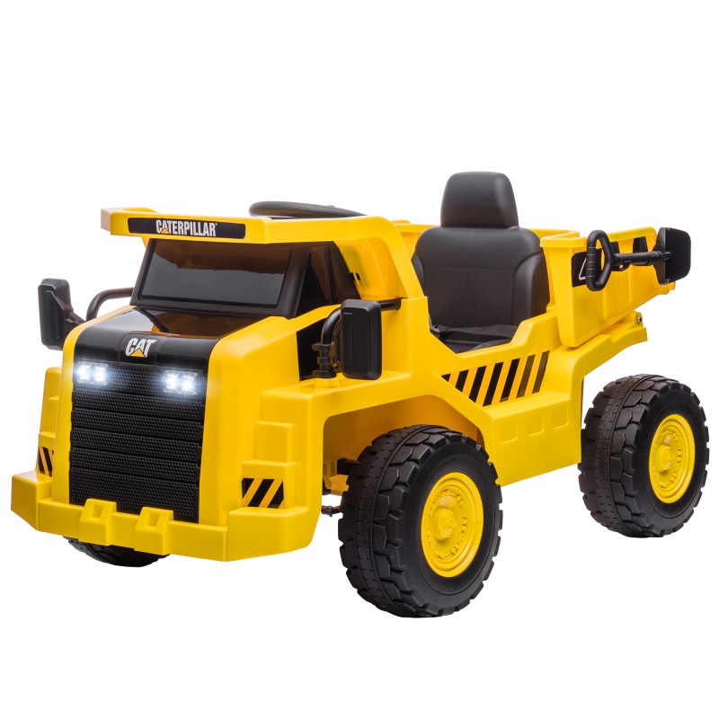 Elektriline Caterpillari lasteekskavaator-kallur puldiga, 3–5 km/h, kollane