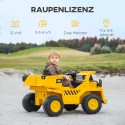 Elektriline Caterpillari lasteekskavaator-kallur puldiga, 3–5 km/h, kollane