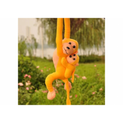 Mascot Plush Monkey with Baby, kollane 70 cm