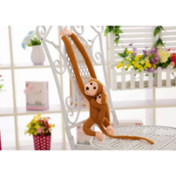 Mascot Plush Monkey with Baby, helepruun 70 cm