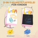 2-ühes laste molbert kuivpühkimis- ja kriiditahvli ning hoiukastidega, roosa