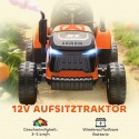 Elektriline lastetraktor puldi ja pehme käivitusega, 3–8-aastastele, oranž