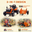 Elektriline lastetraktor puldi ja pehme käivitusega, 3–8-aastastele, oranž