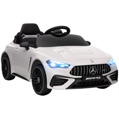 Laste elektriauto Mercedes AMG disainiga, 12 V, puldi ja LED-tuledega, valge