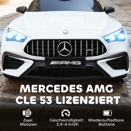 Laste elektriauto Mercedes AMG disainiga, 12 V, puldi ja LED-tuledega, valge