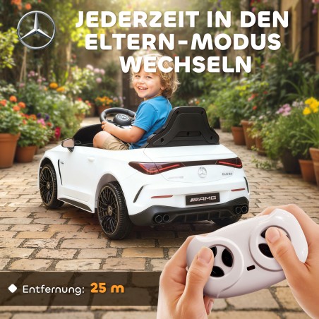 Laste elektriauto Mercedes AMG disainiga, 12 V, puldi ja LED-tuledega, valge