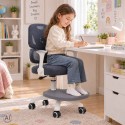 Lapse kirjutuslaua tool – ergonoomiline, pöörlev ja reguleeritav tool, hall