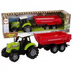Roheline traktor koos haagisega