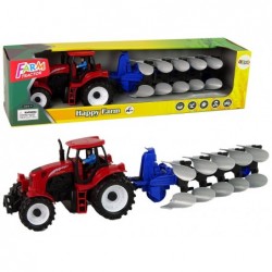 Traktor adra plastikuga Red Blue