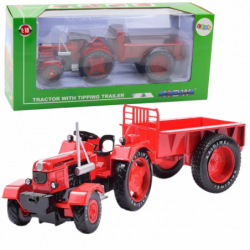 Metallist talutraktor Haagisega Punane 1:18