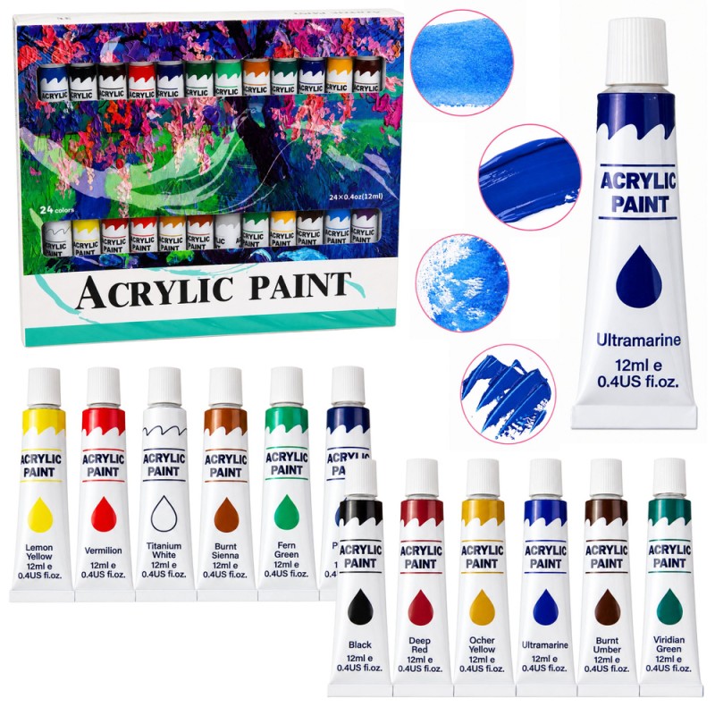 Artistic akrüülvärvide komplekt 24 värvi 12 ml