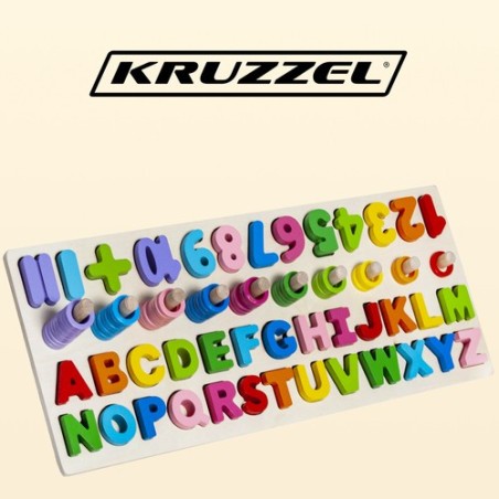 Puidust tähestiku ja numbrite pusle