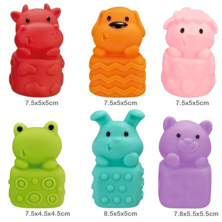 Pehmete sensoorsete loomade komplekt, 6 tk