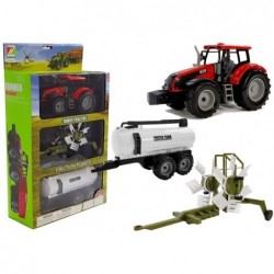 Traktor koos haagise, reha ja punase tankeriga
