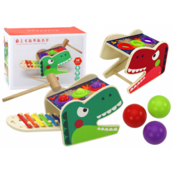 Dinosauruse taldrikuvasar 2in1 puidust punane