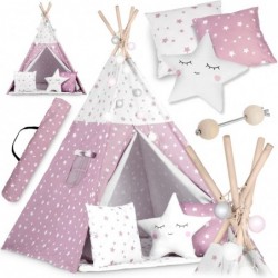 Tipi telk lastele tuledega - roosa tähtedega
