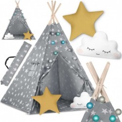 Tipi telk lastele tuledega - hall tähtedega