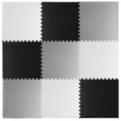 Suur puslematt must/hall/valge 180x180cm 9 osa