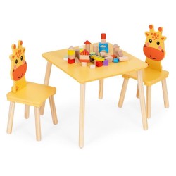 Lastemööbli komplekt: laud + 2 kaelkirjak tooli
