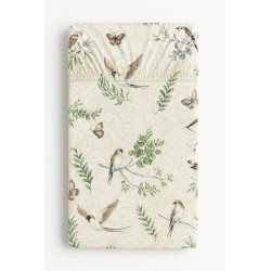 Kummiga voodilina 120x60 cm, brown birds