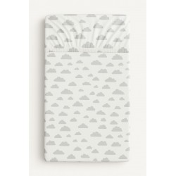 Kummiga voodilina 120x60 cm, clouds gray