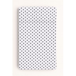 Kummiga voodilina 120x60 cm, mustad täpid valgel